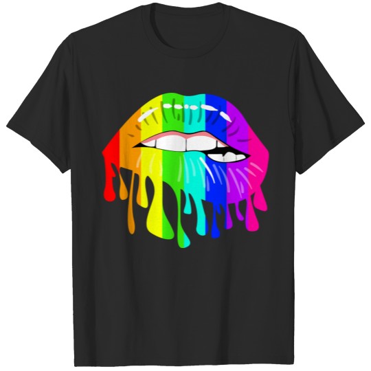 Discover Rainbow Lips Lgbt Pride Gay Homosexual Lesbian T-shirt
