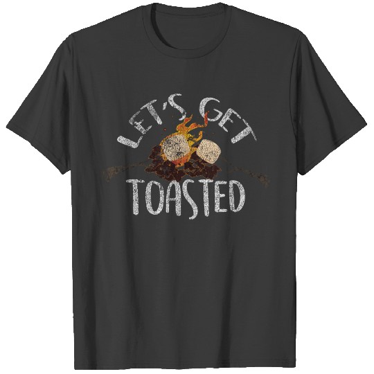 Smore Lets Get Toasted Camping Grunge Marshmallow T-shirt