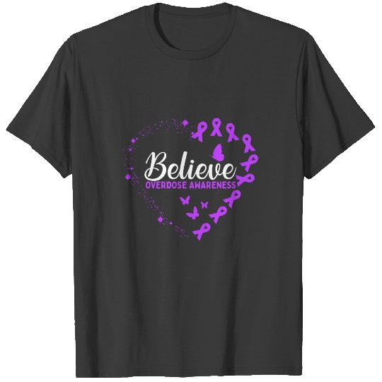 Purple Butterfly Overdose Awareness T-shirt