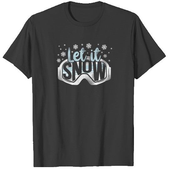 Snow Vintage Ski Skiing Let It T-shirt