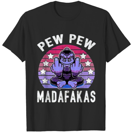 Monkey Pew Pew Madafakas Cool Quote T-shirt