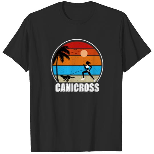 Discover Retro Canicross Design Running Dog T-shirt