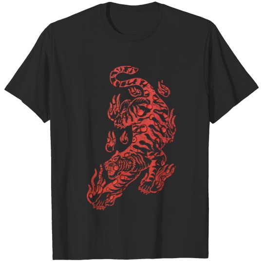 Discover Flaming Red Water Tiger T-shirt