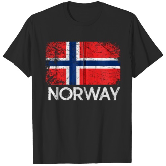 Discover Norwegian Flag Design Vintage Made In Norway Gift T-shirt