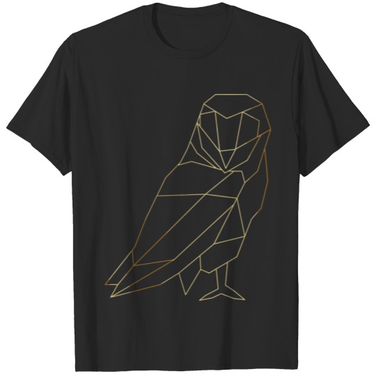 Discover Geometric Gold Owl Tee Polygonal Owl Kids Gifts T-shirt