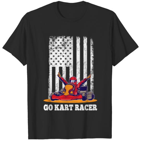 Discover Go Kart Racing Auto Flags Karting Go-Cart Racer T-shirt