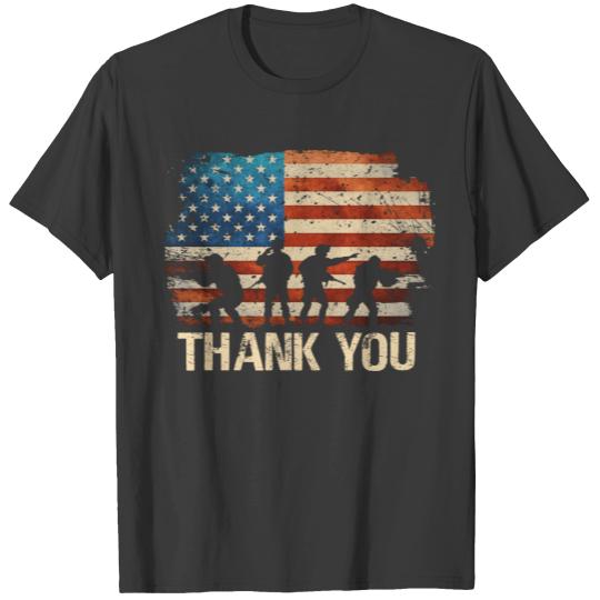 Thank You Veterans Army Flag Patriot Veterans Day T-shirt