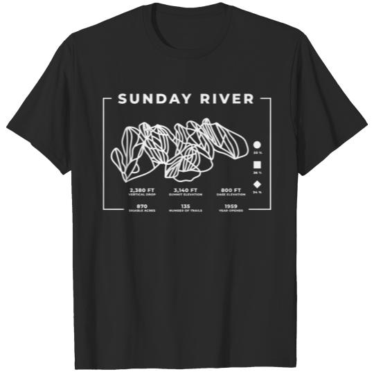 Sunday River Ski Trail Snowboard Skiing Maine Skie T-shirt
