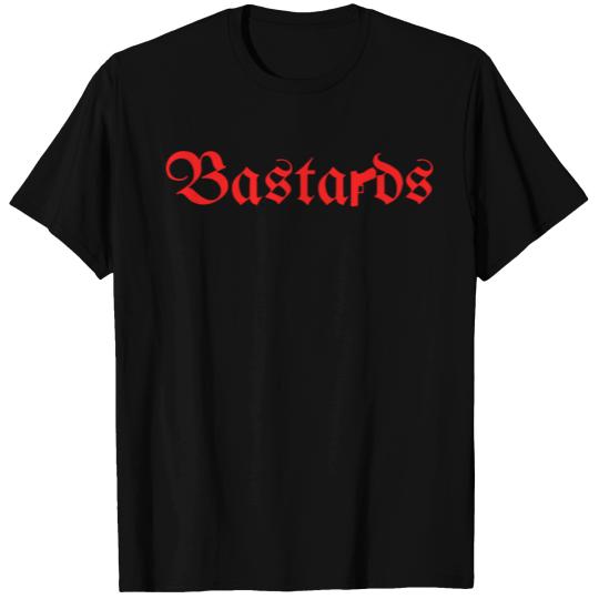 Bastards Gothic Letters Gun (in red letters) T-shirt