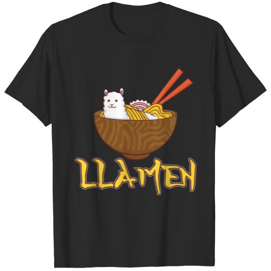 Llamen Japanese Ramen Noodles Alpaca Kawaii Llama T-shirt