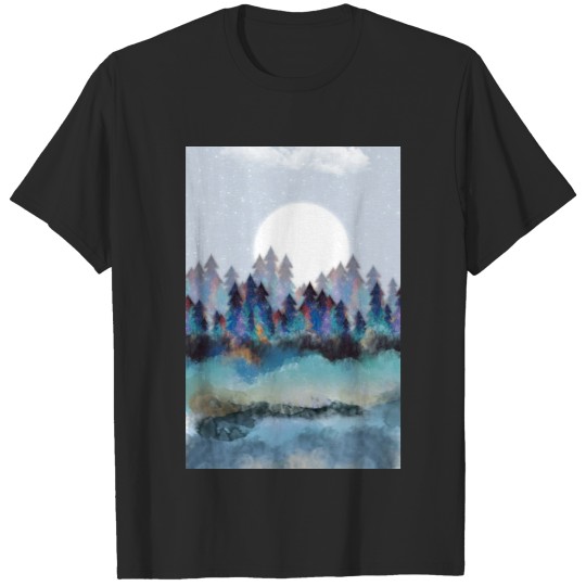 Discover landscape. gray background colorful trees mountain T-shirt