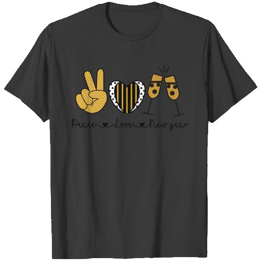 Peace Love New Year Tee, New Years Eve Shirt, Happ T-shirt
