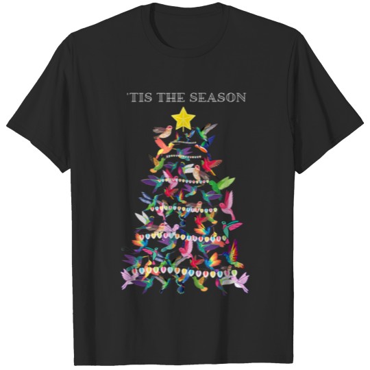 Discover Tis The Season Hummingbird Christmas Tree Holidays T-shirt