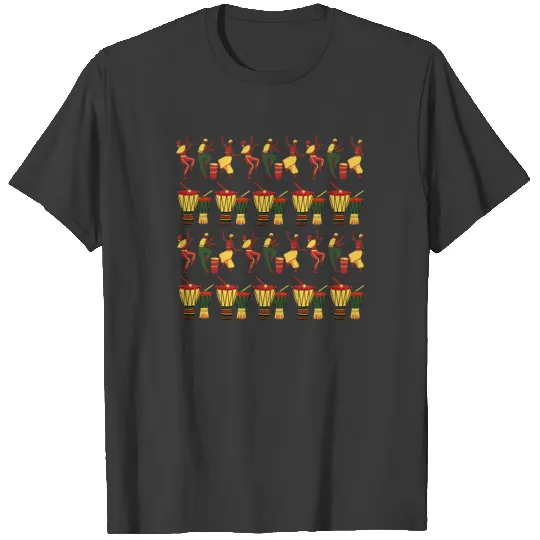 Beautiful folk art by ADDUP Red yellow green T-shirt