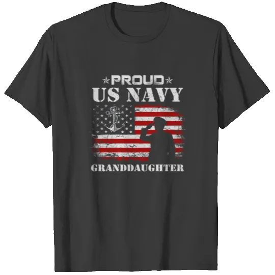 USA Flag US Navy Proud Granddaughter Veterans Day T-shirt