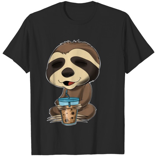 Bubble Tea Kawaii Sloth I Boba Tea Otaku Sloth T-shirt