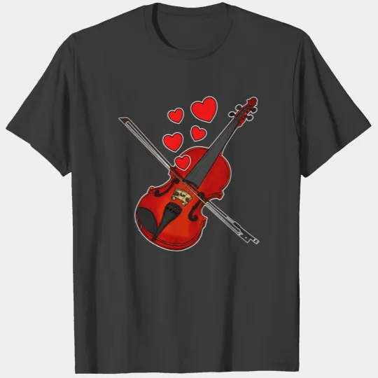 Valentines Day Violin Player Violinist Anniversary T-shirt