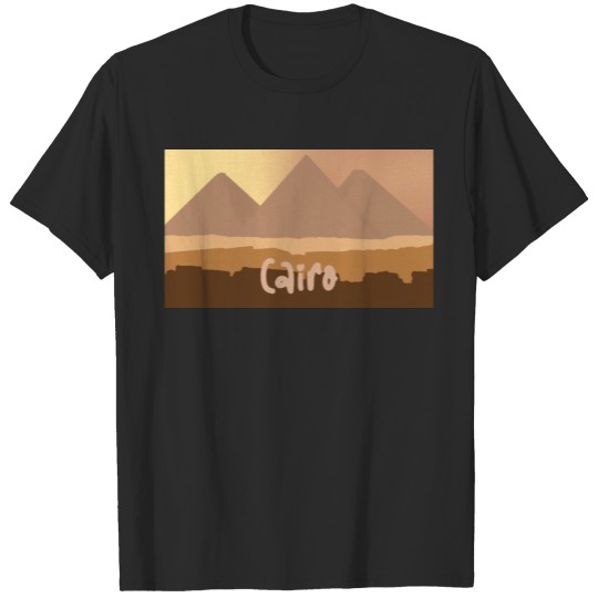 Cairo Skyline Silhouette In Earth Tones T-shirt