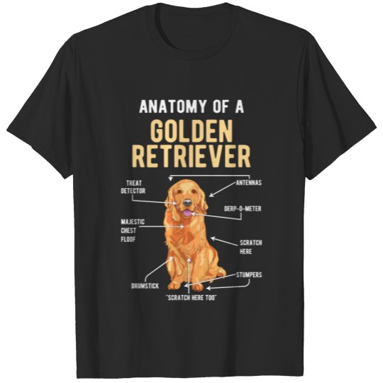 Discover Golden Retriever Anatomy Funny Dog T-shirt