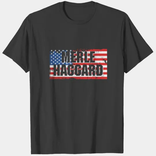 Vintage Graphic Merle Haggard On Flag T-shirt