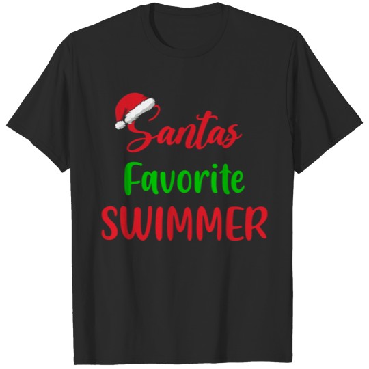 Discover Santa s Favorite Swimmer Christmas Swimming T Shir T-shirt