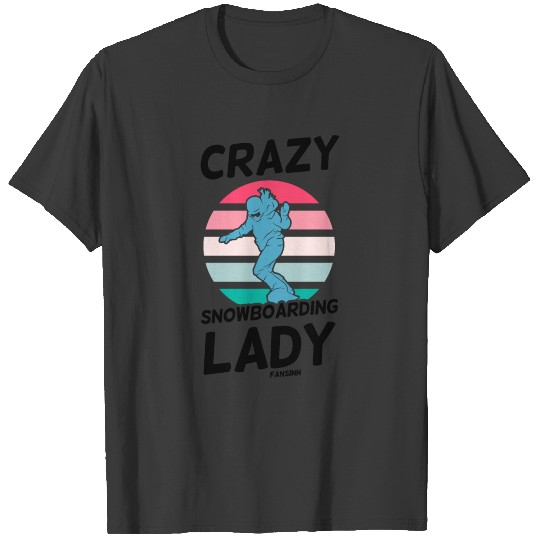 Crazy Snowboarding Lady T-shirt