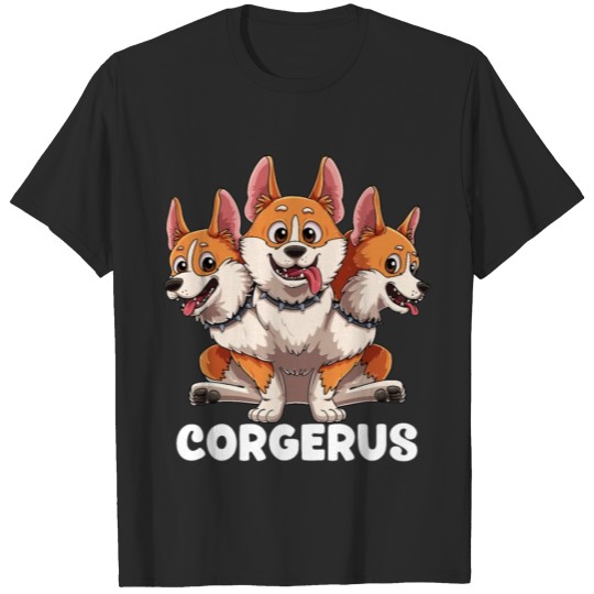 Corgerus Three Headed Corgi Dog Funny Greek Mythol T-shirt