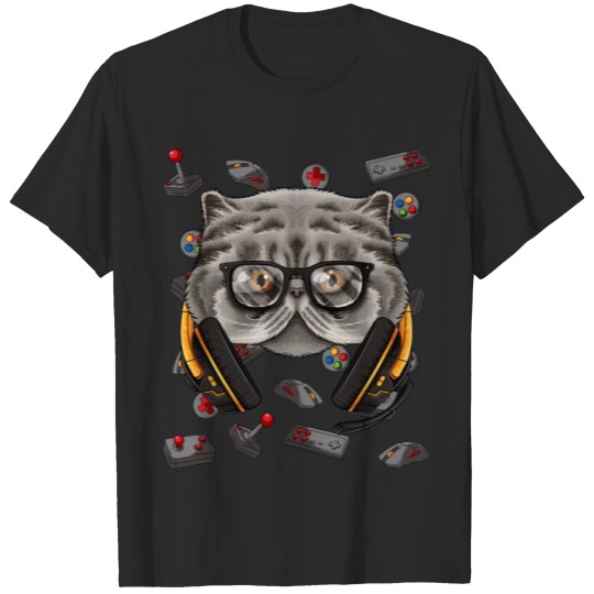 Discover Gamer Persian Gaming Cat Video Game Player Boys Ki T-shirt