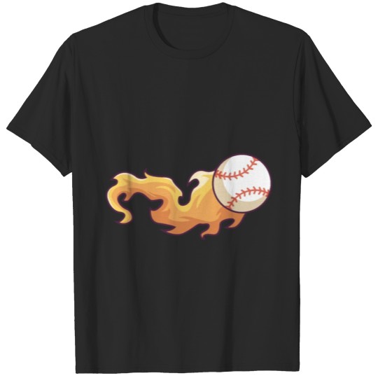 Discover Burning Baseball Softball Art T-shirt