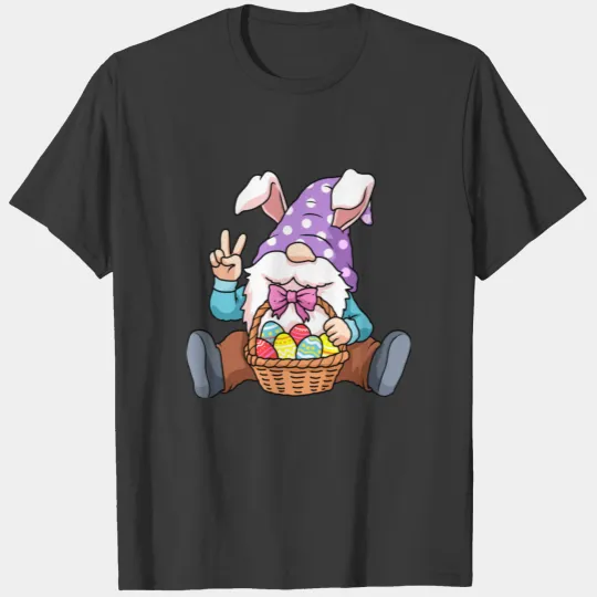 Easter Gnome Shirt Egg Hunting Women Spring Gnomes T-shirt