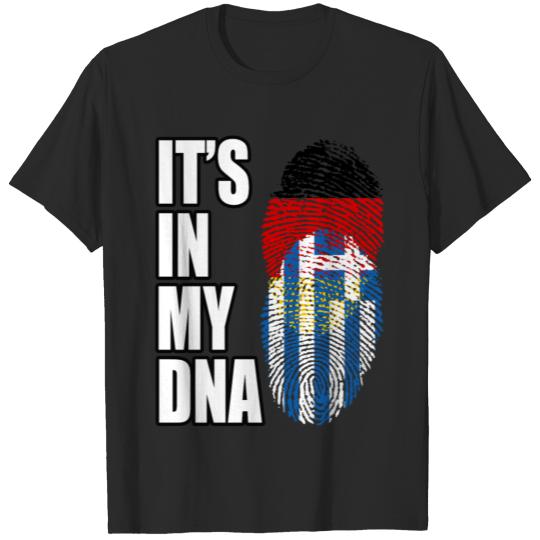 German And Greek Mix DNA Flag Heritage T-shirt