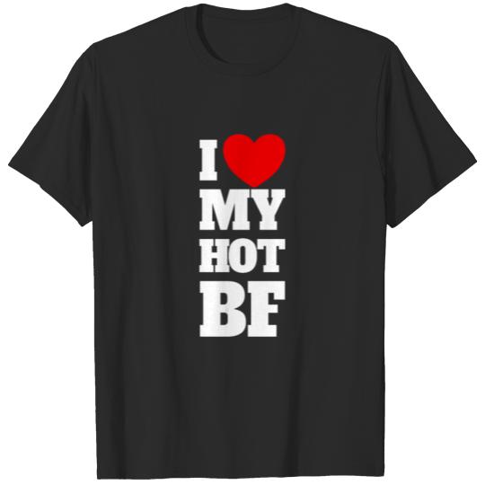 Discover I Love My Hot BF Red Heart I Love My Hot Boyfriend T-shirt