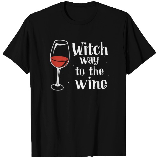 Witch way to the wine, witchcraft, wiccan T-shirt