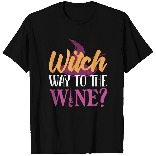 Witch way to the wine, witchcraft, wiccan T-shirt
