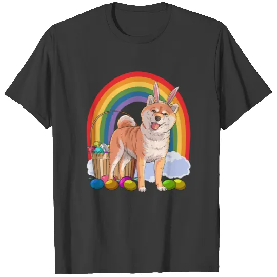 Shiba Inu Easter Eggs Bunny Rabbit Dog T-shirt
