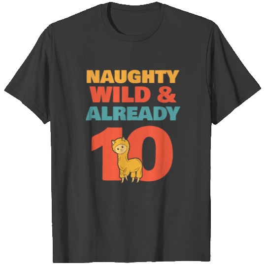 Gift 10 years birthday girl boy lama alpaka T-shirt