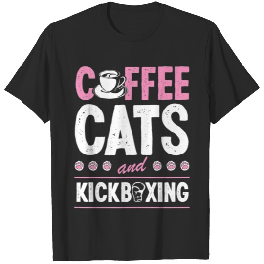 Discover Coffee Cats And Kickboxing Cute Funny Kickboxer Ca T-shirt
