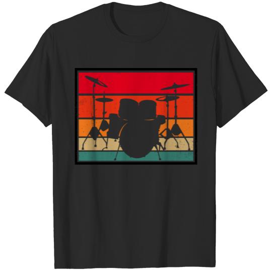 Drummer Retro Graphic Drums Band Member Rock Music T-shirt