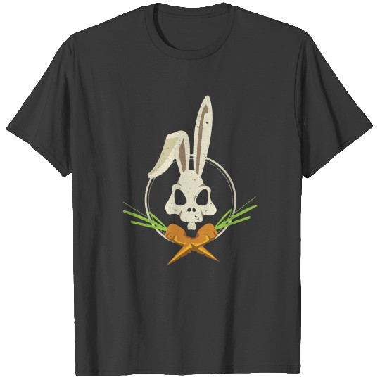 Skull Rabbit Crossbones Carrots Easter Day T-shirt