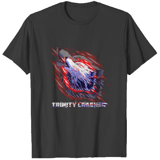 Trinity Crasher fury a Cool red and white Wolf T-shirt