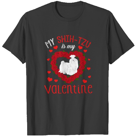 Dog Animal Hearts Day Shih-Tzu My Valentines Day T-shirt