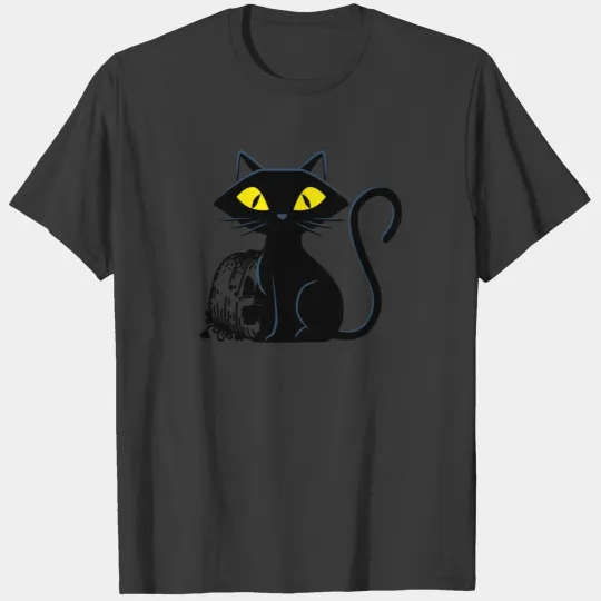 Cat Halloween pumpkin and black cat T-shirt
