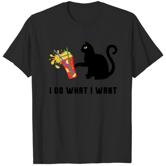 Discover Cat I Do What I Want Cat Humour Funny Black Cat T-shirt