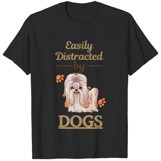 Discover Dog Easily Distracted By Dogs Shih Tzu puppy anima T-shirt