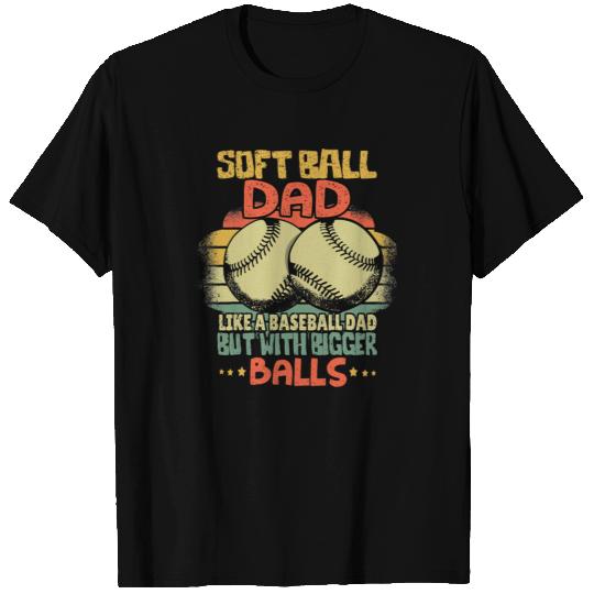 Softball Mens Softball Dad Baseball Funny Softball T-shirt