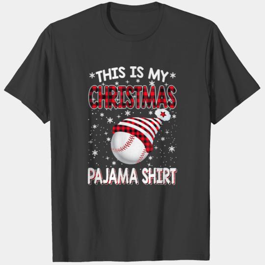 Baseball This Is My Christmas Baseball Pajama Boys T-shirt