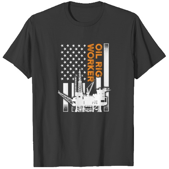 Oil Rig Worker Training USA American Gas Oilfield T-shirt