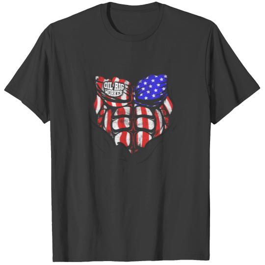 Oil Rig Worker Set Goal USA American Gas Oilfield T-shirt