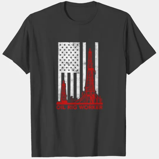 Oil Rig Worker Learning USA American Gas Oilfield T-shirt