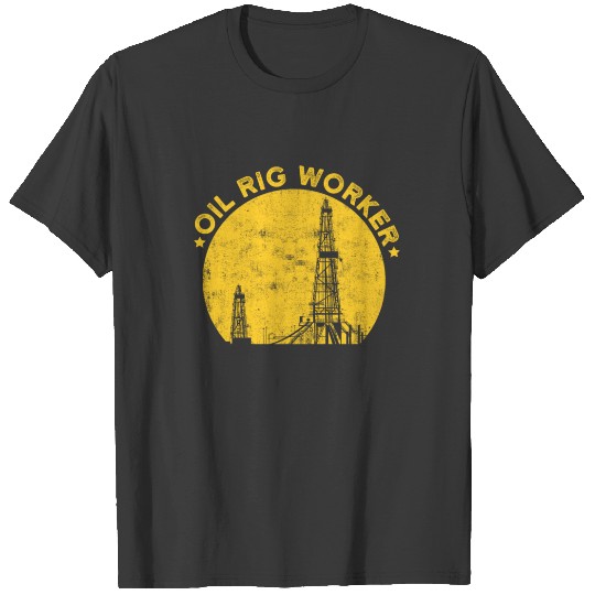 Discover Oil Rig Worker Info USA American Gas Oilfield T-shirt